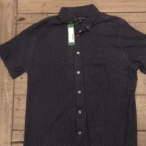 NWT DSTRCT&row Knit Button Down Shirt Navy M
